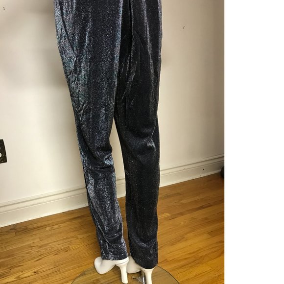 NEW 3X Roxy Earle Le Château Metallic Knit Halter Neck Jumpsuit Romper Plus sz - Picture 6 of 8